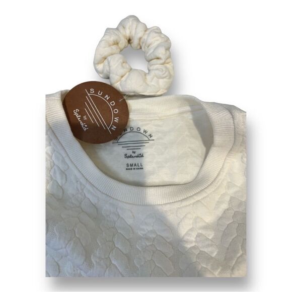 Sundown By Splendid Quilted Cropped Top Size Small - Picture 2 of 5